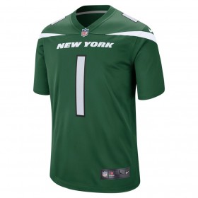 New York Jets Tröjor Zach Wilson 1 Nike Grön 2021 NFL Draft - Herr
